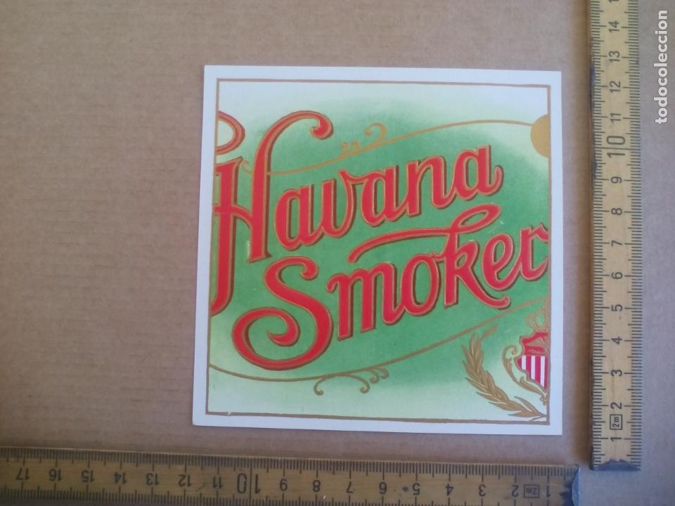 Etiquetas antiguas: HAVANA SMOKER. ANTIGUA ETIQUETA DE CAJA DE PUROS CIGARROS Cigar Box Label VITOLA