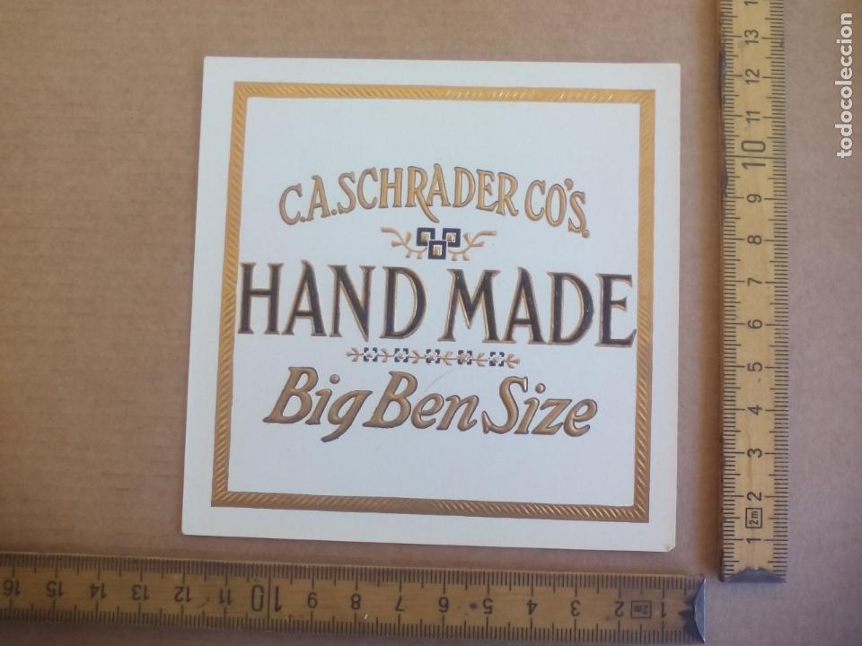 Etiquetas antiguas: C.A. SCHRADERS CO'S BIG BEN SIZE ANTIGUA ETIQUETA DE CAJA DE PUROS CIGARROS Cigar Box Label VITOLA