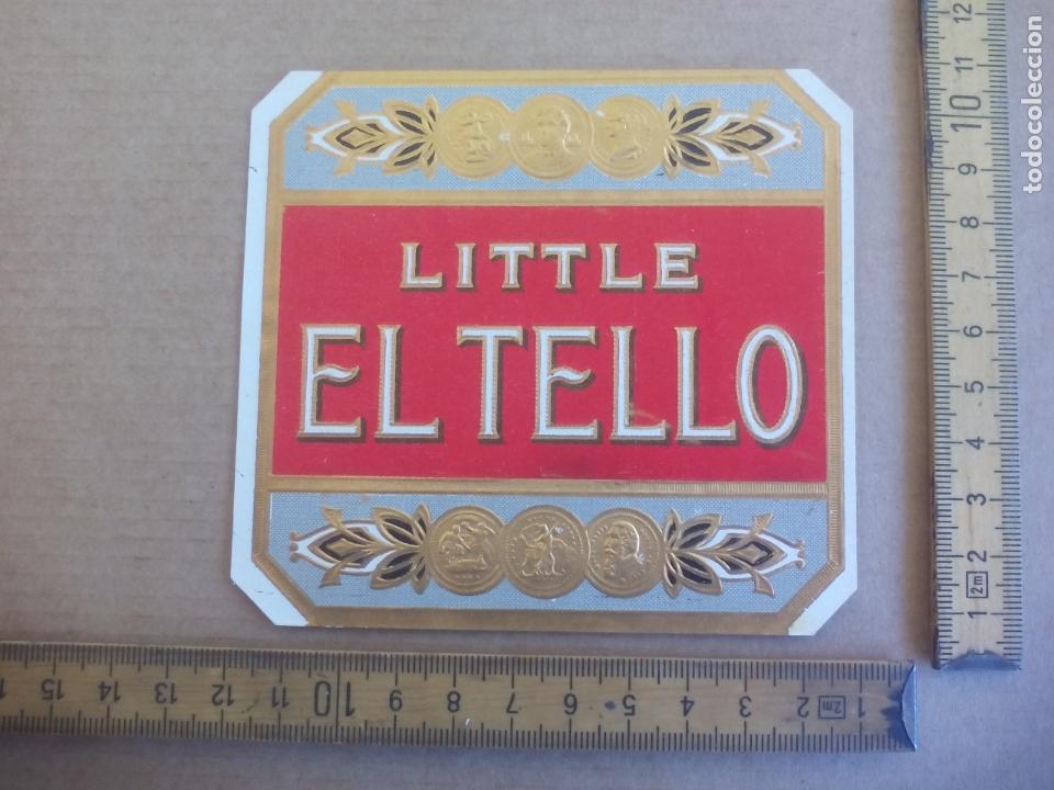 Etiquetas antiguas: LITTLE EL TELLO. ANTIGUA ETIQUETA DE CAJA DE PUROS CIGARROS Cigar Box Label VITOLA