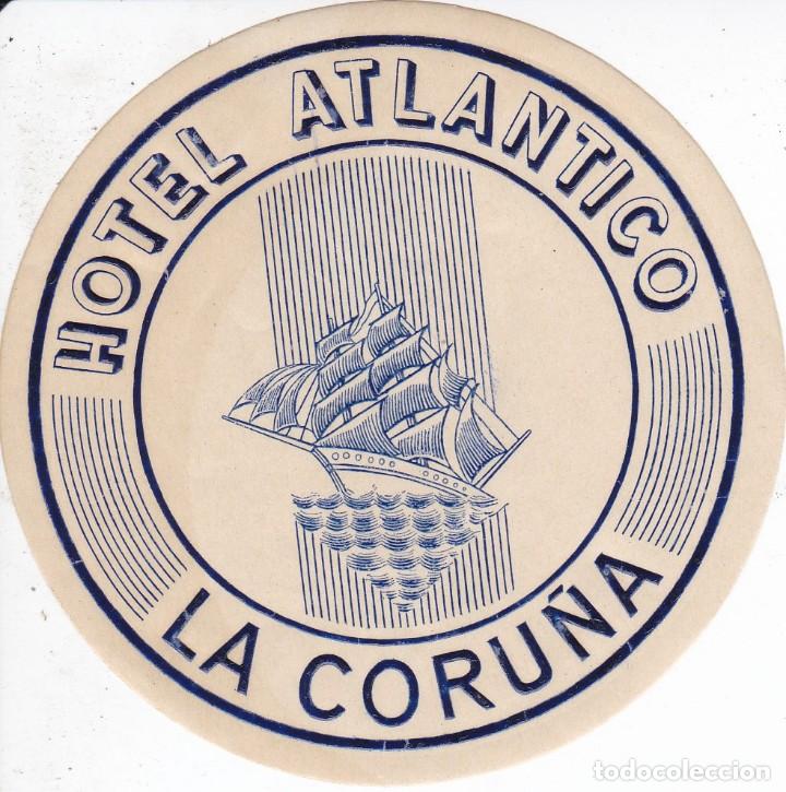 Etiquetas antiguas: ANTIGUA ETIQUETA DEL HOTEL ATLANTICO DE LA CORU&Ntilde;A
