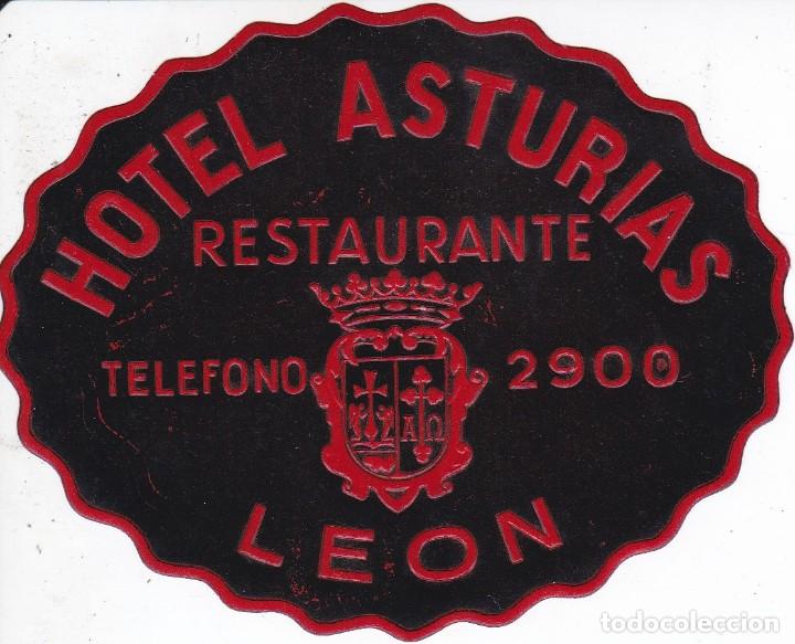 Etiquetas antiguas: ANTIGUA ETIQUETA DEL HOTEL ASTURIAS DE LEON
