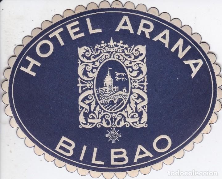 Etiquetas antiguas: ANTIGUA ETIQUETA DEL HOTEL ARANA DE BILBAO