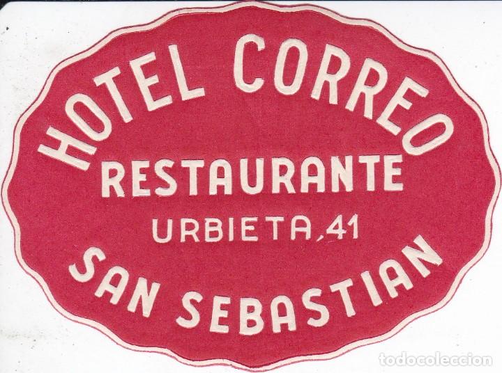 Etiquetas antiguas: ANTIGUA ETIQUETA DEL HOTEL CORREO DE SAN SEBASTIAN