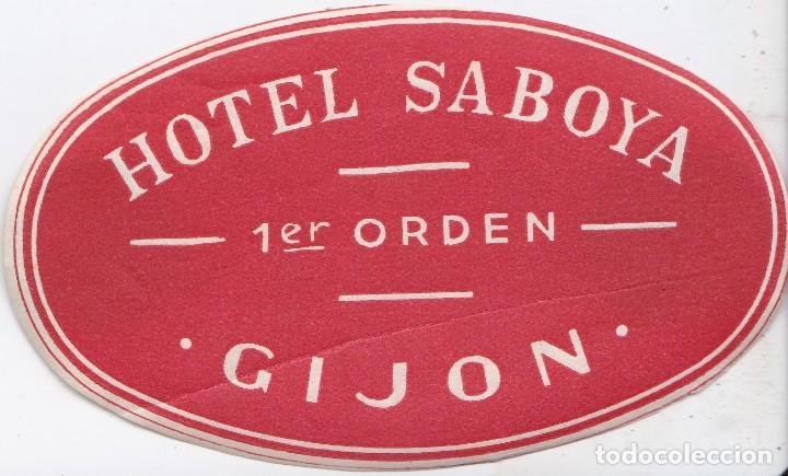 Etiquetas antiguas: ANTIGUA ETIQUETA DEL HOTEL SABOYA DE GIJON