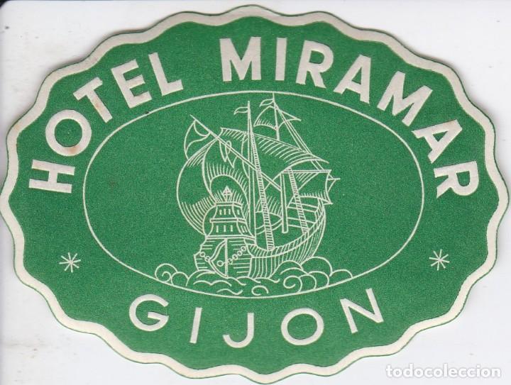 Etiquetas antiguas: ANTIGUA ETIQUETA DEL HOTEL MIRAMAR DE GIJON