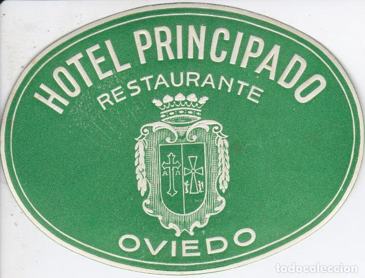 Etiquetas antiguas: ANTIGUA ETIQUETA DEL HOTEL PRINCIPADO DE OVIEDO