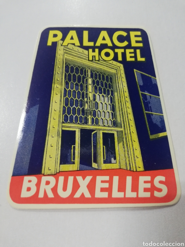 Etiquetas antiguas: ETIQUETA HOTEL PALACE BRUSELAS BRUXELLES BELGICA LUGGAGE LABEL.