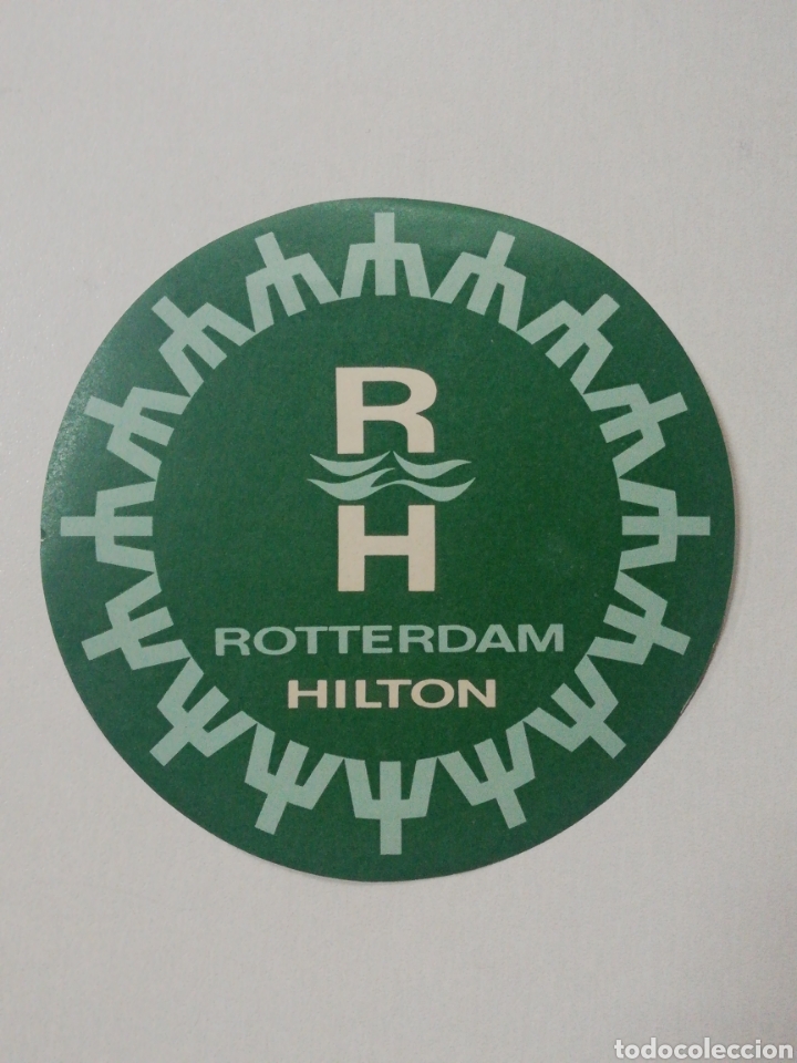 Etiquetas antiguas: ETIQUETA HOTEL ROTTERDAM HILTON, HOLANDA, LUGGAGE LABEL.