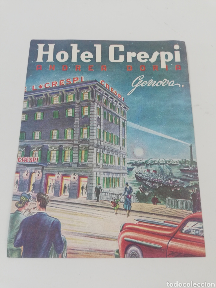 Etiquetas antiguas: ETIQUET HOTEL CRESPI ANDREA FORIA, GENOVA ITALIA, LUGGAGE LABEL.