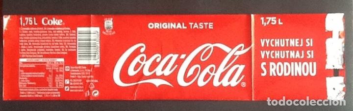 Etiquetas antiguas: COCACOLA REPUBLICA CHECA. ETIQUETA DE BOTELLA DE 1,75 LITROS. SIN USO. ENVIO INCLUIDO