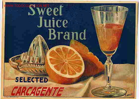 Etiquetas antiguas: CARTEL ITO ETIQUETA NARANJAS SWEEL JUICE BRAND ESPRIMIDOR ZUMO CARCAGENTE VALENCIA ORIGINAL K6