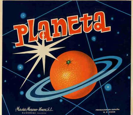 Etichette antiche: CARTEL ITO NARANJAS PLANETA SATURNO MASIA MORENO ALGEMESI VALENCIA ORIGINAL K1