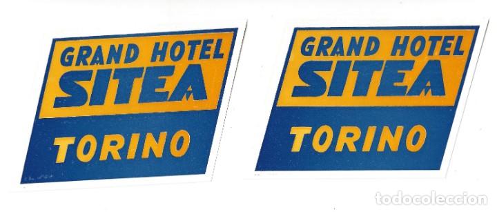 Etiquetas antiguas: LOTE DE 2 ETIQUETAS- GRAND HOTEL SITEA. TORINO. TUR&Iacute;N- ITALIA