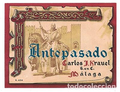Etiquetas antiguas: ETIQUETA DE VINO ANTEPASADO, CARLOS J. KRAUEL, S. EN C. - MALAGA - ET-1703,11