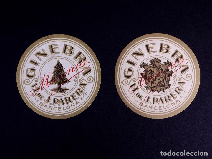 Etiquetas antiguas: DESTILERIAS PARERA. GINEBRA MARINOS