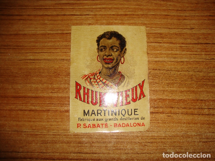 Etiquetas antiguas: (ALB-TC-105) ANTIGUA ETIQUETA DE RHUM VIEUX DE P SABATE BADALONA