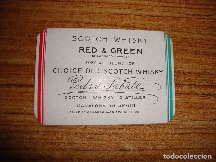 Etiquetas antiguas: (ALB-TC-105) ANTIGUA ETIQUETA DE SCOTCH WHISKY PEDRO SABATE BADALONA