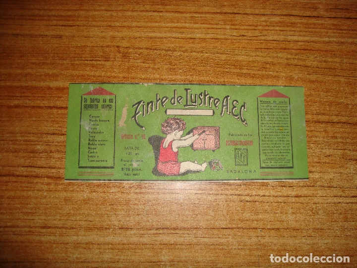 Etiquetas antiguas: (ALB-TC-105) ANTIGUA ETIQUETA DE TINTE DE LUSTRE FABRICADO BADALONA