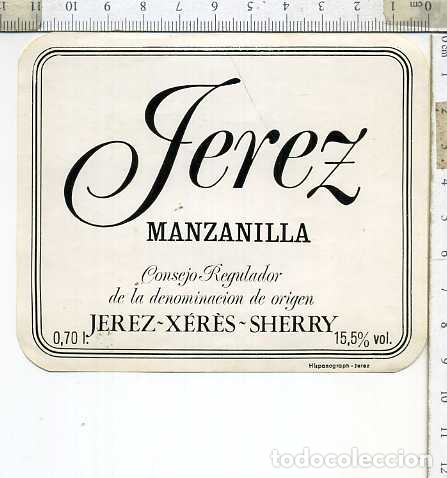 Etiquetas antiguas: ETIQUETA VINO  MANZANILLA JEREZ