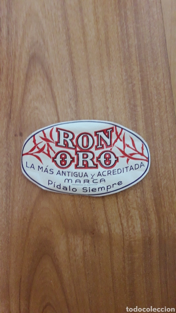 Etichette antiche: Etiqueta Ron Oro. Llub&iacute;. Mallorca. D&eacute;cada 1950