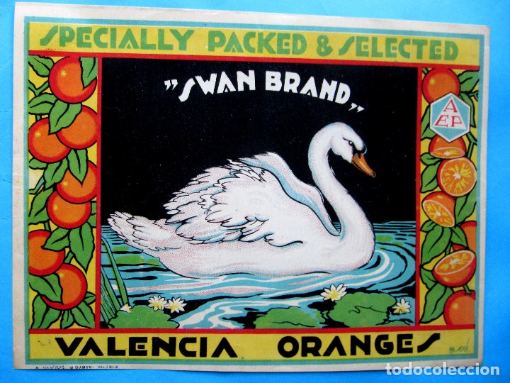 Etiqueta Naranjas Swand Brand Cisne A E P Ar Comprar Etiquetas Antiguas En Todocoleccion