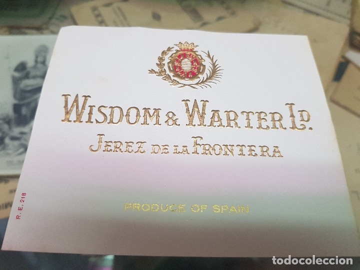 Old Labels: ANTIGUA ETIQUETA WISDOM &WARTER JEREZ
