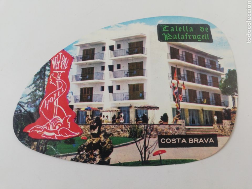 Etiquetas antiguas: ETIQUETA HOTEL MESTRAL CALELLA DE PALAFRUGELL COSTA BRAVA CATALUNYA LUGGAGE LABEL.