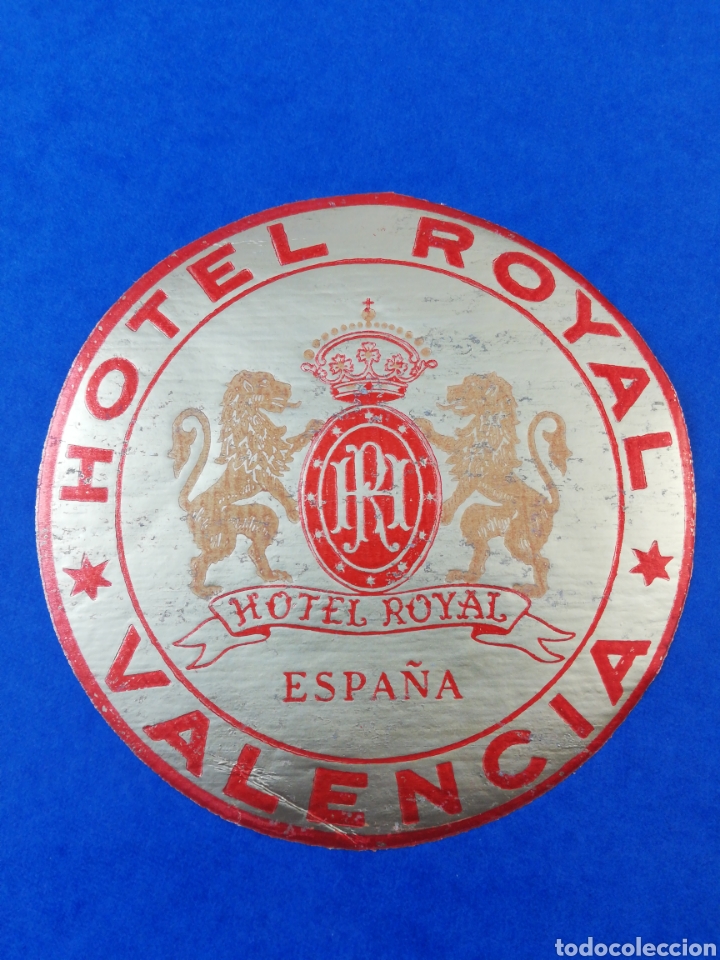 Etiquetas antiguas: ETIQUETA HOTEL ROYAL VALENCIA LUGGAGE LABEL ANTIGUA.