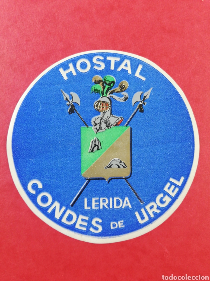 Etiquetas antiguas: ETIQUETA HOTEL HOSTAL CONDES DE URGEL LERIDA LLEIDA LUGGAGE LABEL ANTIGUA.