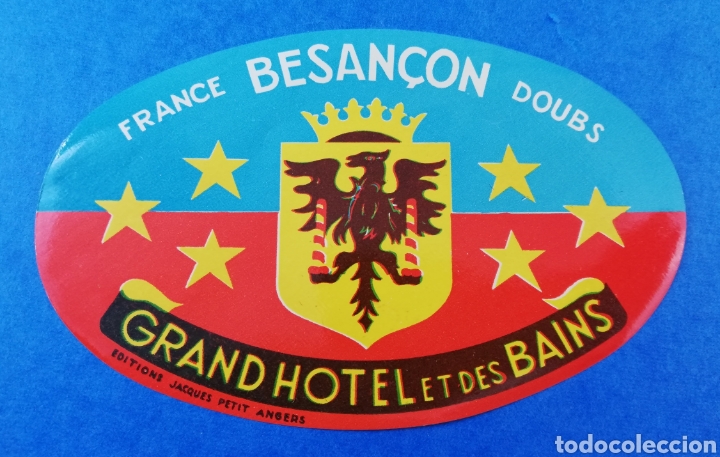 Etiquetas antiguas: ETIQUETA GRAND HOTEL ET DES BAINS BESAN&Ccedil;ON FRANCIA LUGGAGE LABEL ANTIGUA.