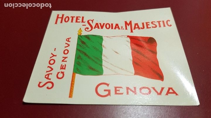 Etiquetas antiguas: ETIQUETA HOTEL - HOTEL SAVOIA&MAJESTIC GENOVA