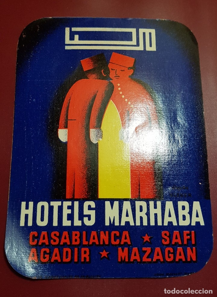 Etiquetas antiguas: ETIQUETA HOTEL - HOTEL MARHABA CASABLANCA SAFI AGADIR MAZAGAN