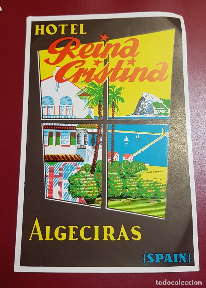Etiquetas antiguas: ETIQUETA HOTEL - HOTEL REINA CRISTINA ALGECIRAS