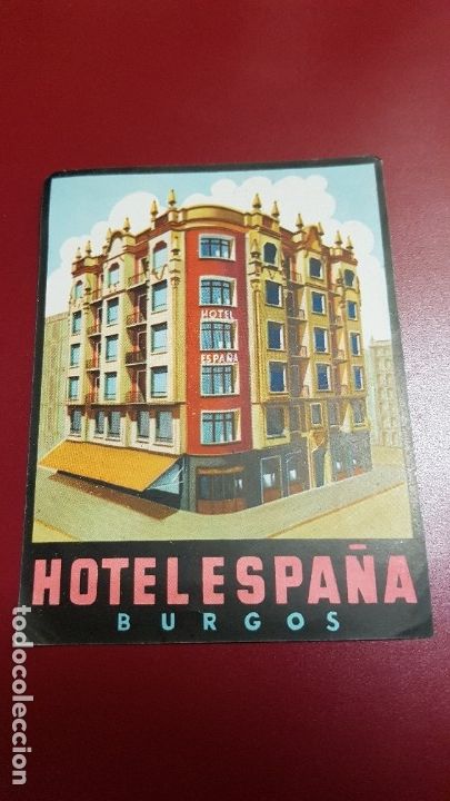 Etiquetas antiguas: ETIQUETA HOTEL - HOTEL ESPA&Ntilde;A BURGOS