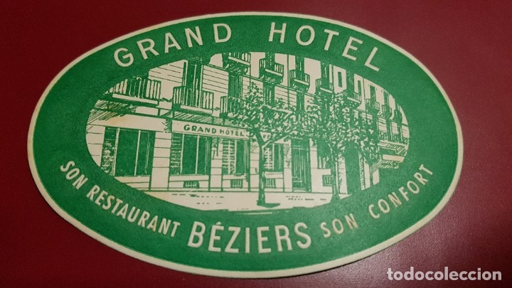 Etiquetas antiguas: ETIQUETA HOTEL - GRAND HOTEL BEIZERS