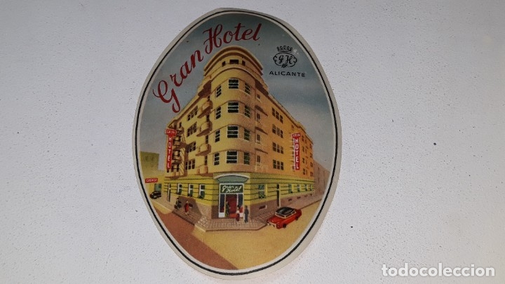 Etiquetas antiguas: ANTIGUA ETIQUETA DEL GRAN HOTEL GH DE ALICANTE A&Ntilde;OS 50 PARA MALETA