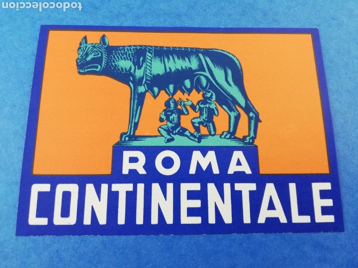 Etiquetas antiguas: ETIQUETA HOTEL ROMA CONTINENTALE ITALIA LUGGAGE LABEL.