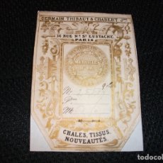 Etiquetas antiguas: ETIQUETA 1850 GERMAIN THIBAUT CHABERT - PARIS MEDALLA PRODUCTOS DE INDUSTRIA CHALES TISSUS. Lote 183273282