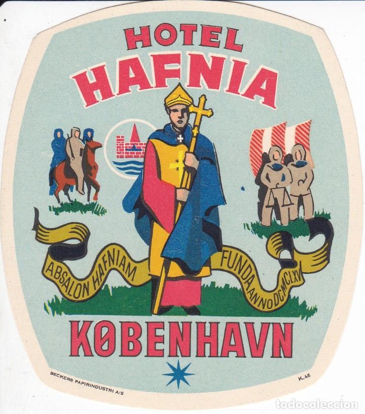 Etiquetas antiguas: ANTIGUA ETIQUETA DEL HOTEL HAFNIA DE KOBENHAVN (COPENHAGEN) DINAMARCA