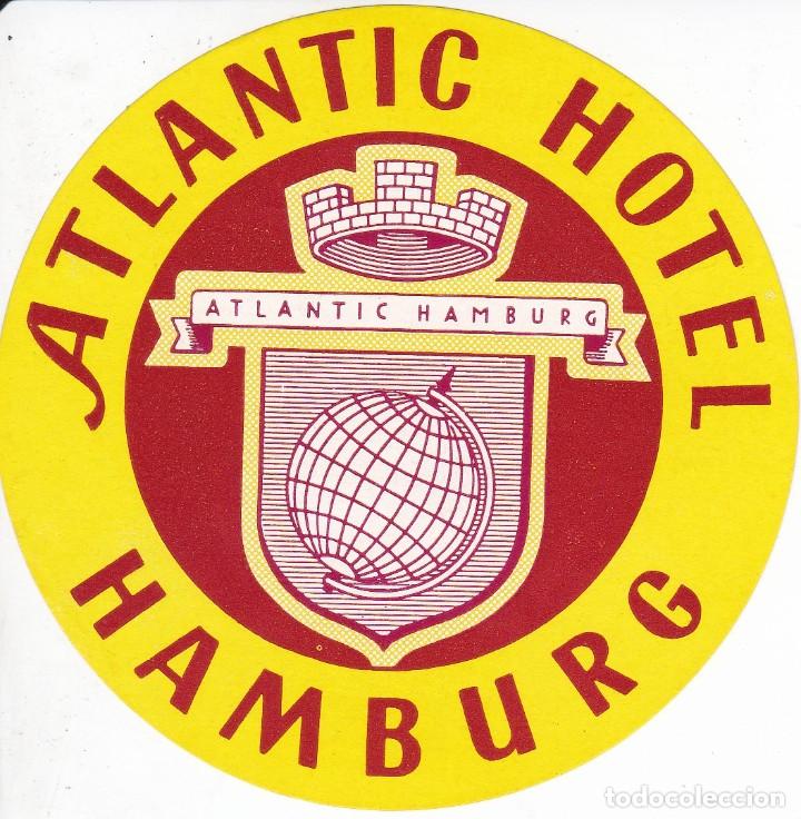 Etiquetas antiguas: ANTIGUA ETIQUETA DEL HOTEL ATLANTIC DE HAMBURG (ALEMANIA-GERMANY)