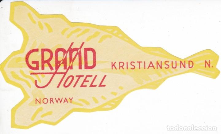 Etiquetas antiguas: ANTIGUA ETIQUETA DEL HOTEL GRAND DE KRISTIANSUND DE NORWAY (NORUEGA)