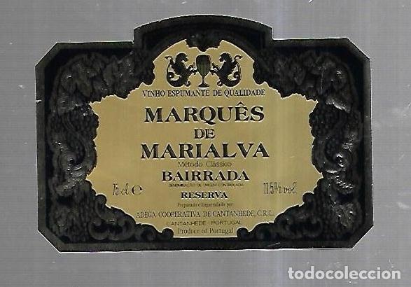 Etichette antiche: ETIQUETA DE VINO. MARQUES DE MARIALVA. BAIRRADA. RESERVA