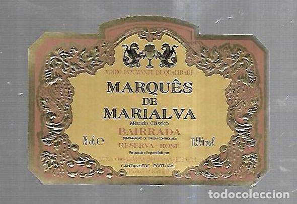 Etichette antiche: ETIQUETA DE VINO. MARQUES DE MARIALVA. BAIRRADA. RESERVA-ROSE