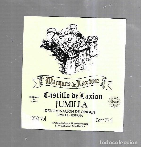 Etichette antiche: ETIQUETA DE VINO. MARQUES DE LAXION. CASTILLO DE LAXION. JUMILLA.