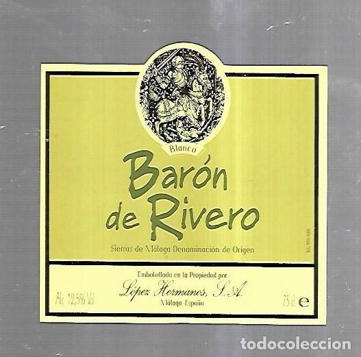 Alte Etiketten: ETIQUETA DE VINO. BARON DE RIVERO. SIERRA DE MALAGA. LOPEZ HERMANOS