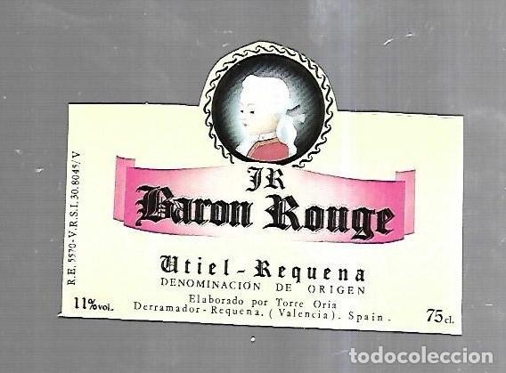 Alte Etiketten: ETIQUETA DE VINO. BARON ROUGE. JR. UTIEL-REQUENA