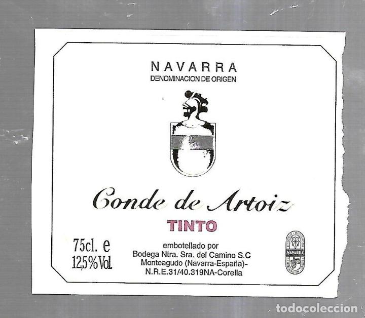 Alte Etiketten: ETIQUETA DE VINO. CONDE DE ARTOIZ. TINTO. NAVARRA