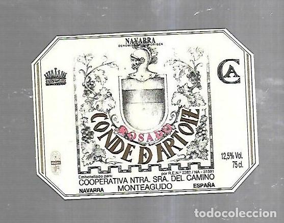 Alte Etiketten: ETIQUETA DE VINO. CONDE DE ARTOIZ. ROSADO. MONTEAGUDO