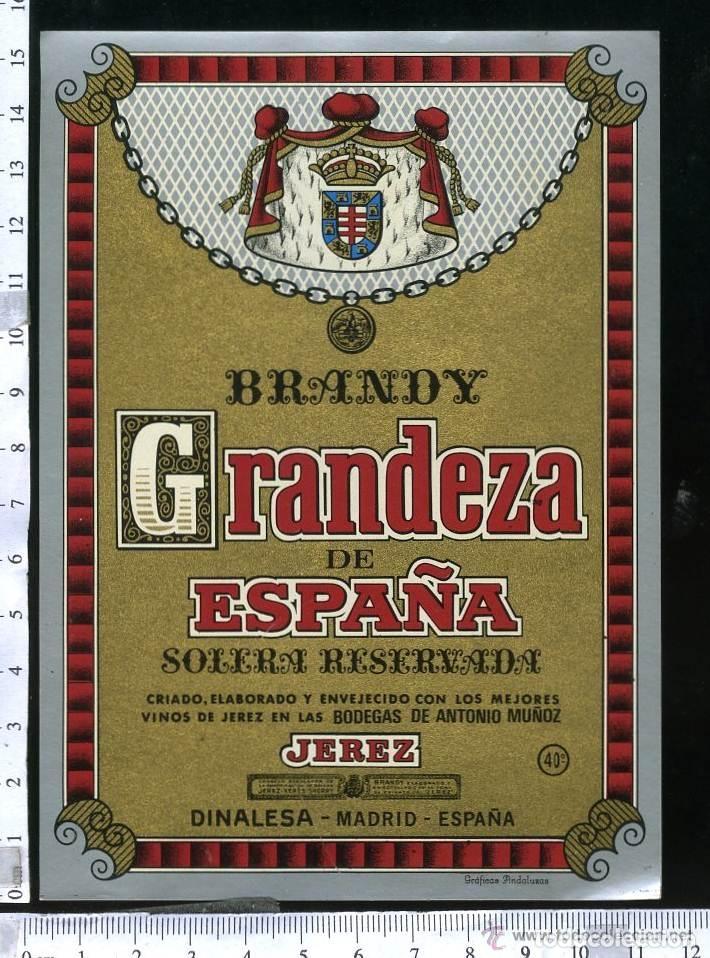 Alte Etiketten: ANTIGUA DE BRANDY GRANDEZA JEREZ DE LA FRONTERA