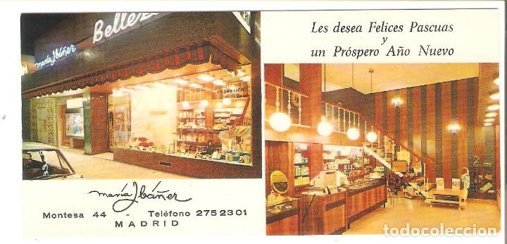 Etiquetas antiguas: TARJETONES PUBLICITARIOS, SALON DE BELLEZA, MARIA IBA&Ntilde;EZ, MONTESA, 44, MADRID, SIN USAR